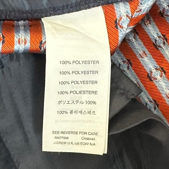 J Crew Blue & Orange Foulard Twill Drawstring Waist Dress Pants Size 2 - Picture 7 of 7